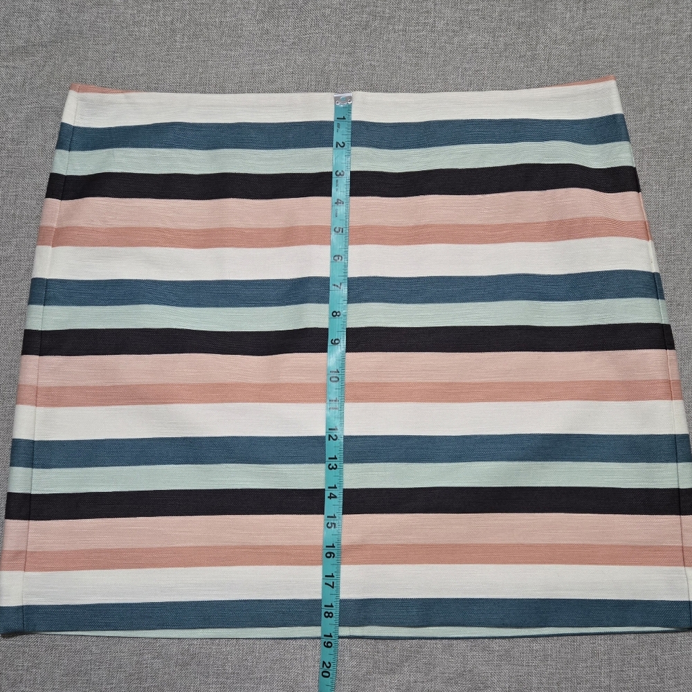 LOFT Striped Mini Skirt in Black, Pink, White and Teal Size 16 - Picture 8 of 10